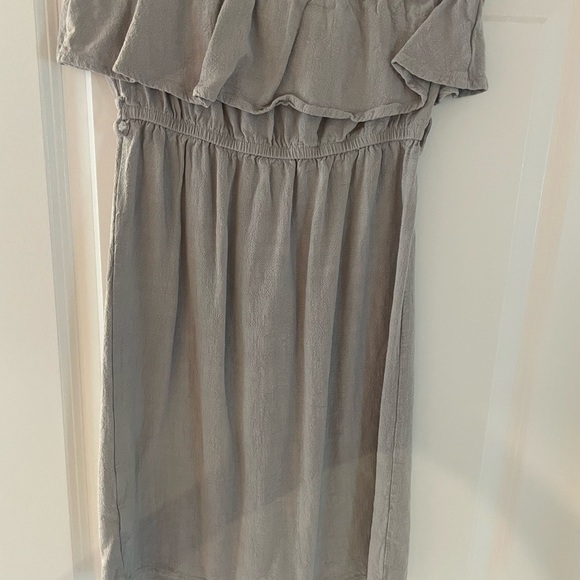 One Clothing Strapless Gray Dress with Button Detail - Picture 3 of 4